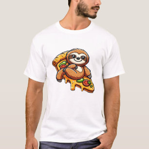 T-shirt Paresseux drôle mangeant de la Pizza, Animal Kawai