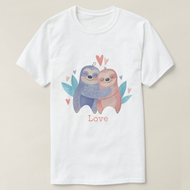 T-shirt Paresseux en amour (Design devant)