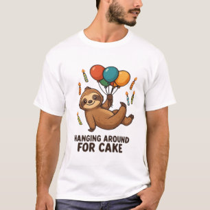 T-shirt Paresseux en ballon d'anniversaire pour gâteau , C