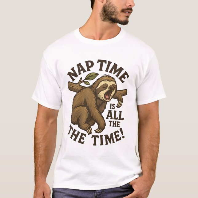 T-shirt Paresseux Endormi Drôle (Devant)