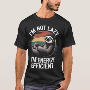 T-shirt Paresseux Énergie Efficace Drôle Animal Rétro Sole