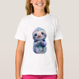 T-shirt Paresseux Enfants Coloré Barbe à Papa