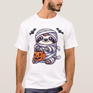 T-shirt Paresseux Halloween Momie Enfants Femmes Hommes Pa