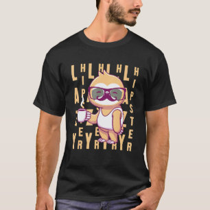 T-shirt Paresseux Hipster Sloth Moustache Libre Penseur St