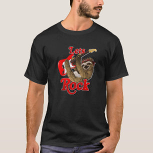 T-shirt Paresseux jouant de la guitare Rock Music Letu2019
