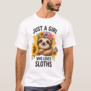 T-shirt Paresseux Juste une fille qui aime paresseux