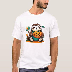 T-shirt Paresseux mignon avec vecteur de dessin animé Hall