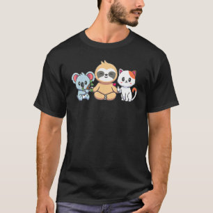 T-shirt Paresseux Mignon Chat Koala  Animal Paresseux  Gra