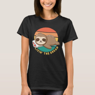 T-shirt Paresseux mignon drôle heureux endormi