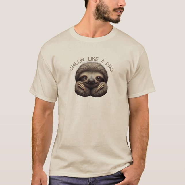 T-shirt Paresseux Mignon qui Se Détend Comme un Pro (Devant)