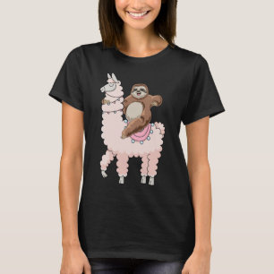 T-shirt Paresseux montant un lama drôle