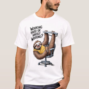 T-shirt Paresseux qui travaille dur ou qui travaille à pei