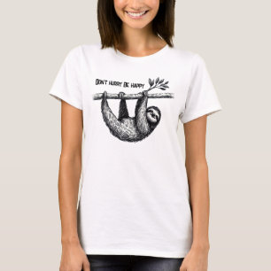 T-shirt Paresseux sur une branche d'arbre avec citation