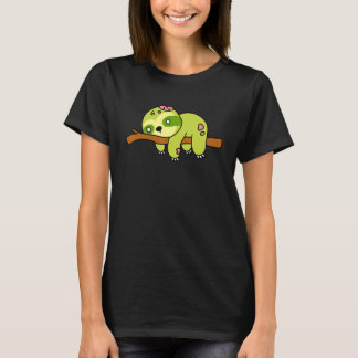 T-shirt Paresseux zombie graphique d'Halloween d'animal mi