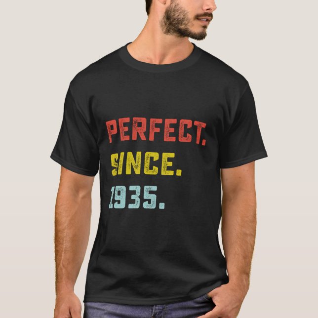 T-shirt Parfait Depuis 1935 Cadeaux Anniversaires Pour 85  (Devant)