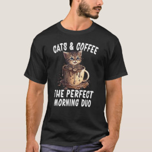 T-shirt Parfait Duo De Matin Café Et Chats