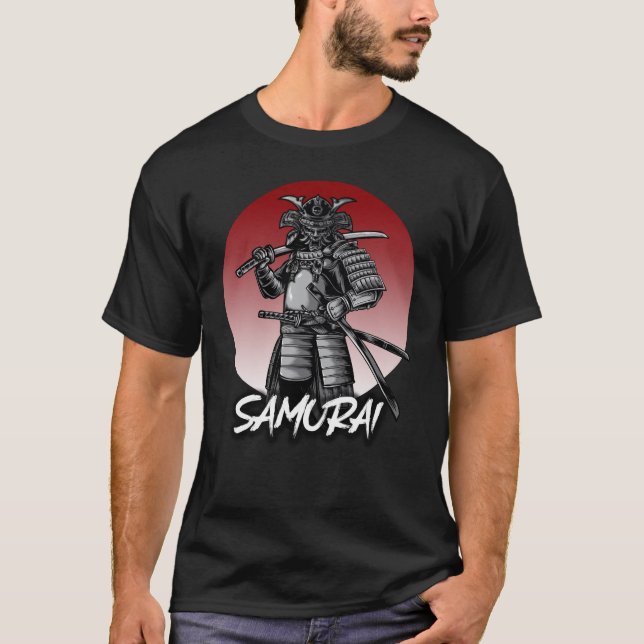 T-shirt Parfait Samurai rétro honoré - noir et blanc (Devant)