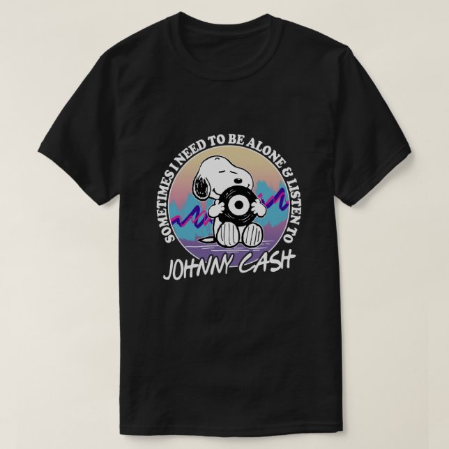 T-shirt Parfois, je dois être seul et écouter Johnny (Design devant)