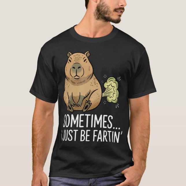 T-shirt Parfois Je Fais Juste Des Pets Drôle Capybara (Devant)