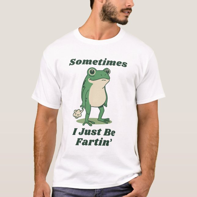 T-shirt Parfois je fais juste que péter Grenouille Mème (Devant)