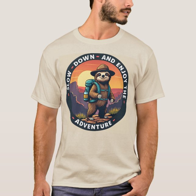 T-shirt Parfum vert ralentir et profiter de l'aventure (Devant)