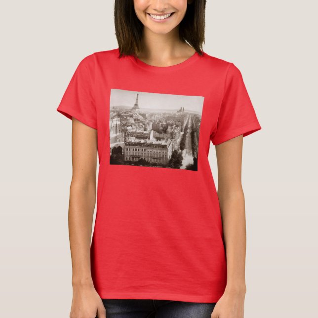 T-shirt Paris : Aerial View, 1900 (Devant)
