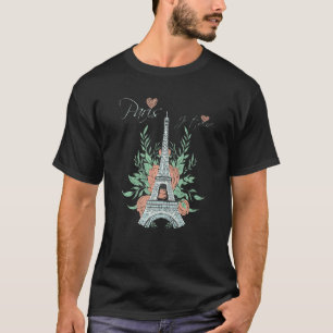 T-shirt Paris Amour Tour Eiffel Rose Parisien Souvenir Gra
