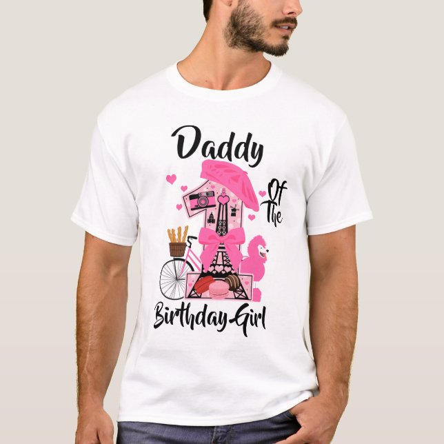 T-shirt Paris Birthday Girl Daddy | Tour Eiffel (Devant)