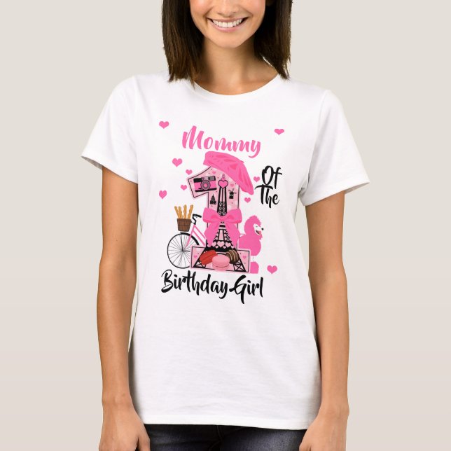 T-shirt Paris Birthday Girl Mommy | Tour Eiffel (Devant)