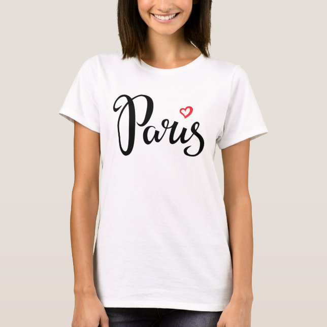 T-shirt Paris Brush Lettering (Devant)