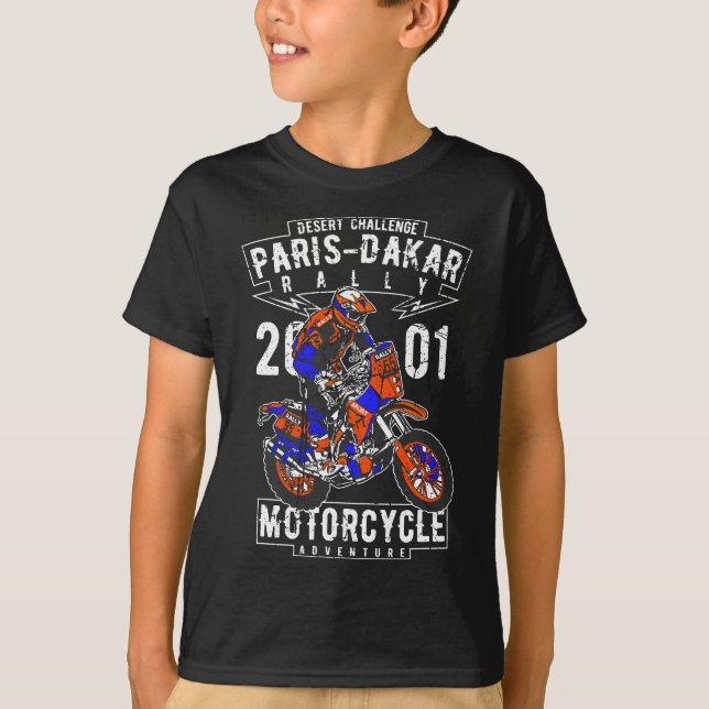 T-shirt Paris-Dakar rallye aventure moto Sahara moto (Devant)