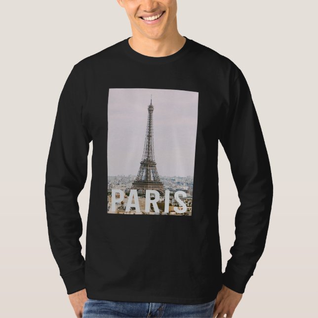 T-shirt Paris  Eiffel Tower  Aesthetic Design  Classic (Devant)