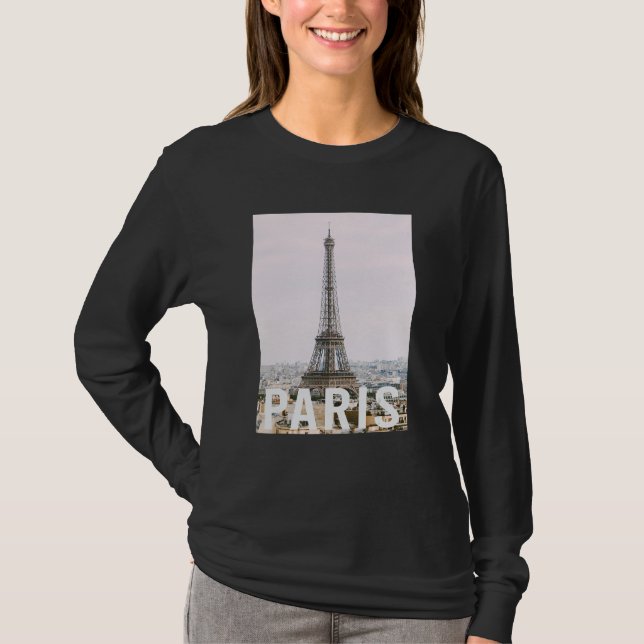 T-shirt Paris  Eiffel Tower  Aesthetic Design  Classic (Devant)