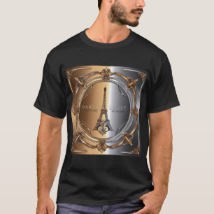T-shirt Paris Eiffel Tower Art - Luxueux Design Metallical