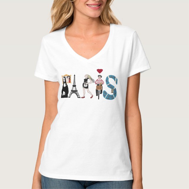 T-shirt Paris en images (Devant)