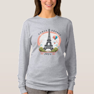T-shirt Paris France 2024 Chemise à manches longues pour f