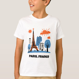 T-shirt Paris France Enfants Europe Vacances Souvenir Garç