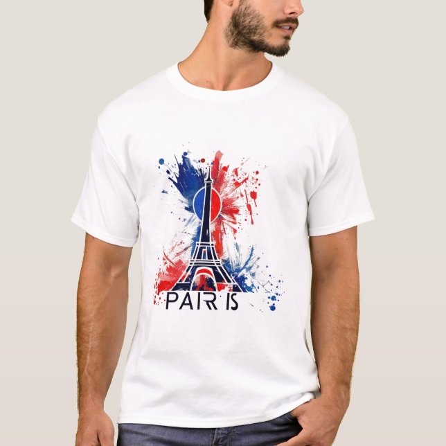 T-shirt Paris France Tour Eiffel Cadeau (Devant)