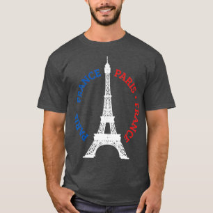 T-shirt Paris France Tour Eiffel Drapeau Français Souvenir