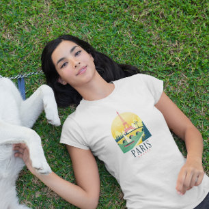 T-shirt Paris France Vintage voyage romantique