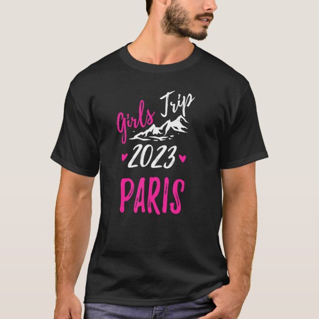 T-shirt Paris Girls Trip 2023 Voyage Bachelorette (Devant)