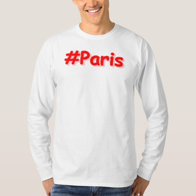 T-shirt "#Paris" Joli Design. Commandez dès maintenant  (Devant)