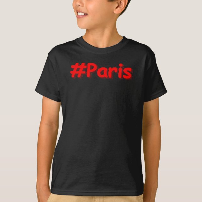 T-shirt "#Paris" Joli Design. Commandez dès maintenant  (Devant)