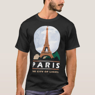 T-shirt Paris La Ville Lumière Tour Eiffel Paris Nuit G