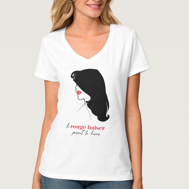 T-shirt Paris - Le Rouge Baiser (Le Baiser Rouge) (Devant)