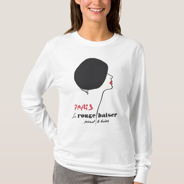 T-shirt Paris - Le Rouge Baiser (Le Baiser Rouge) (Devant)