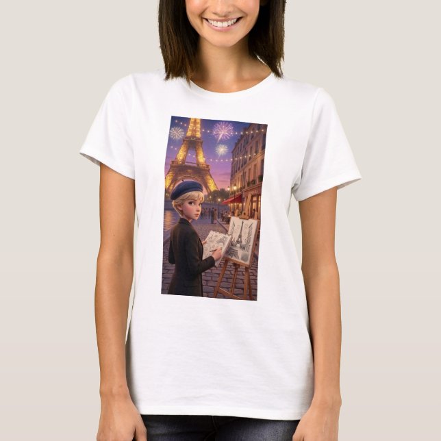 T-Shirt Paris Sketchbook Nuit de Feux d'Artifice (Devant)