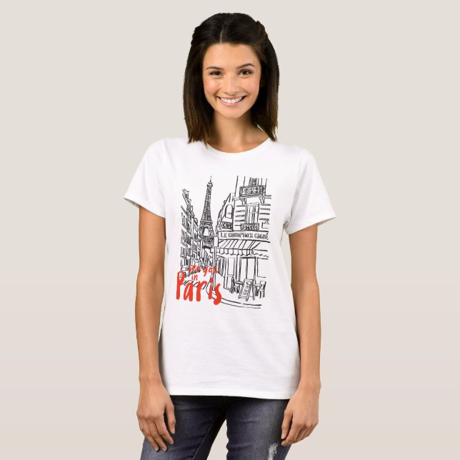 T-shirt Paris Street Sketch Art (Devant entier)