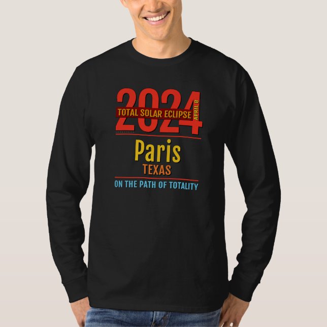 T-shirt Paris Texas TX Total Solar Eclipse 2024 4 (Devant)