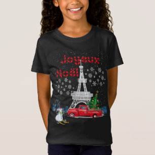 T-Shirt Paris Tour Eiffel Arbre de Noël Camion Rouge
